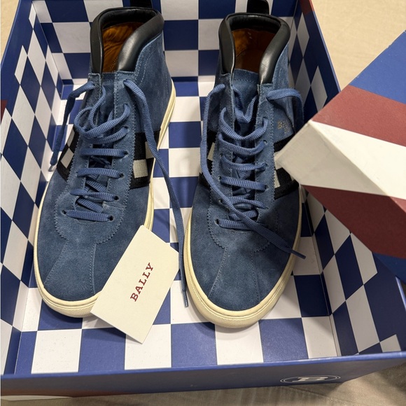 Bally Men's Navy High-Top Sneakers